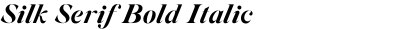 Silk Serif Bold Italic